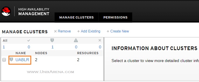 Select the cluster