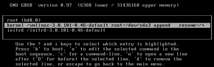 Edit the Kernel Line - VCSA 6.0 