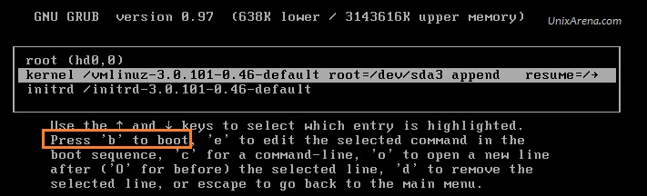 Press b to boot from new kernel value VCSA 6.0