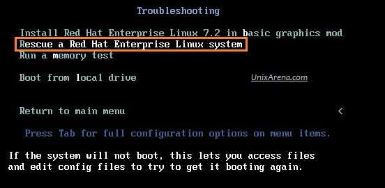  RHEL7.2 Rescue Mode