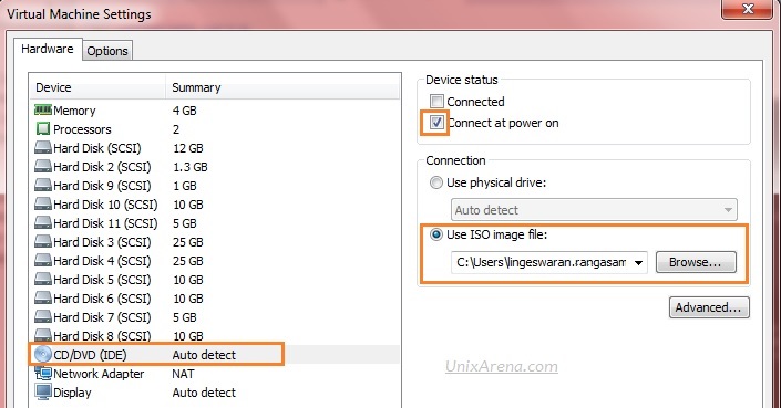 Attach RHEL 7.2 DVD to the VCSA 6.0 VM