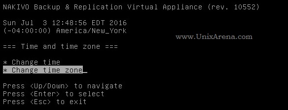 NAKIVO Backup & Replication Change Timezone