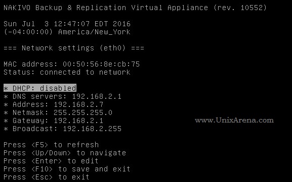 NAKIVO Backup & Replication set static IP