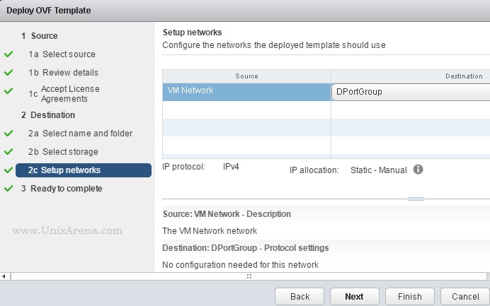 Select the VM network 