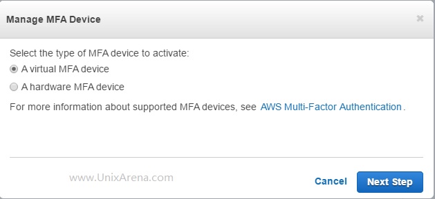 select-virtual-mfa-device-aws