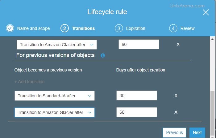 Configure Transition - For Previous version Object