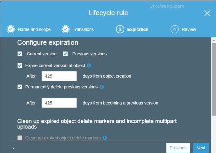 Configure object expiration