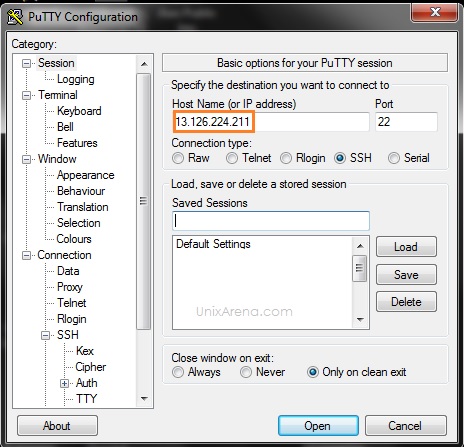 Enter the AWS EC2 Instance IP