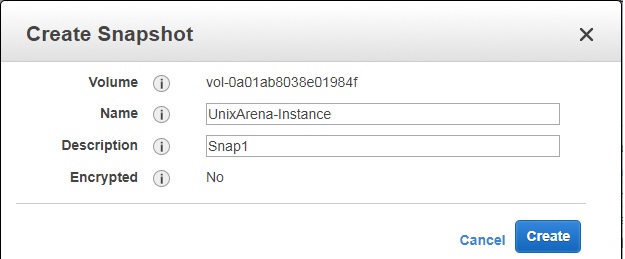 Name the snapshot - AWS