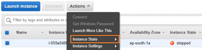 Start the EC2 instance - AWS