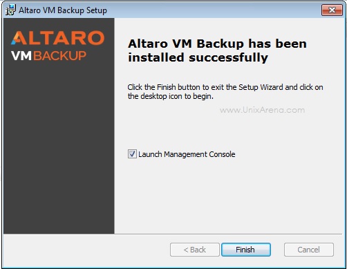 Altaro VMBackup - Launch Management Console