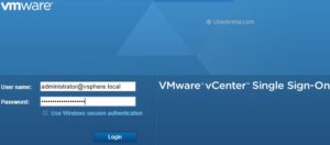 VMware vCenter server 6.5 - Login page