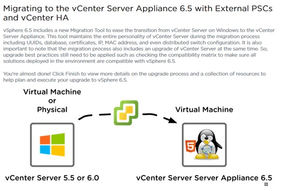 In-built Migration tool - VCSA Migration