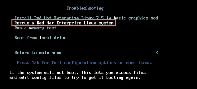 RHEL 7 - Rescue Mode