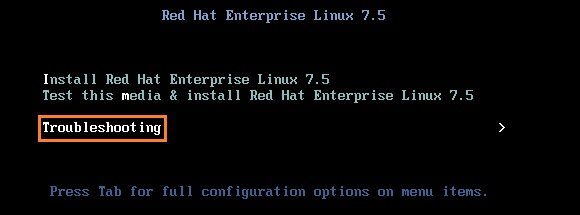 RHEL7 CentOS7 — Устранение неполадок в режиме восстановления