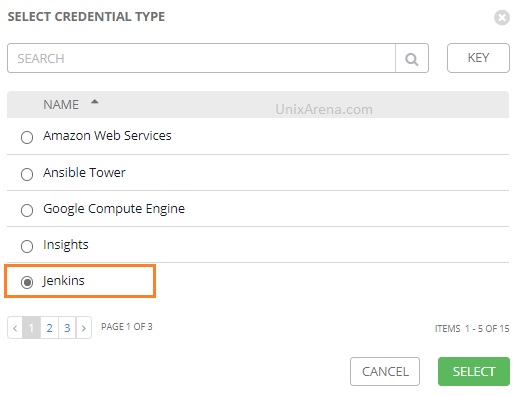 Select Credential Type - AWX