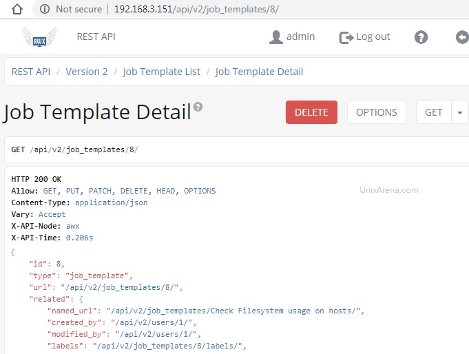 Ansible Job Template - REST API