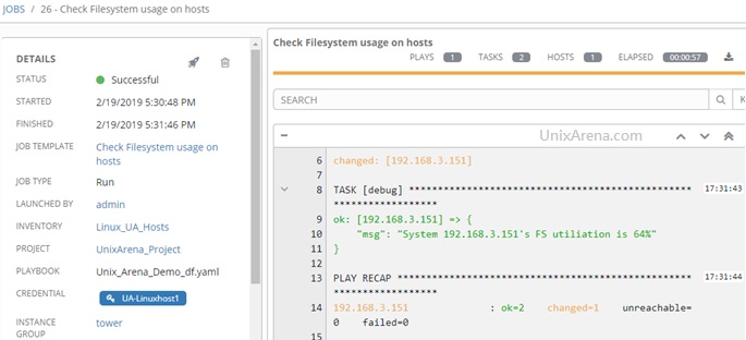 Ansible Job - Triggered using API