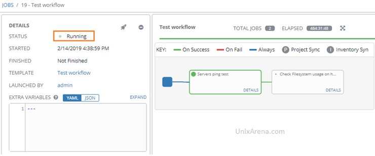 Execute the workflow template - Ansible AWX Tower