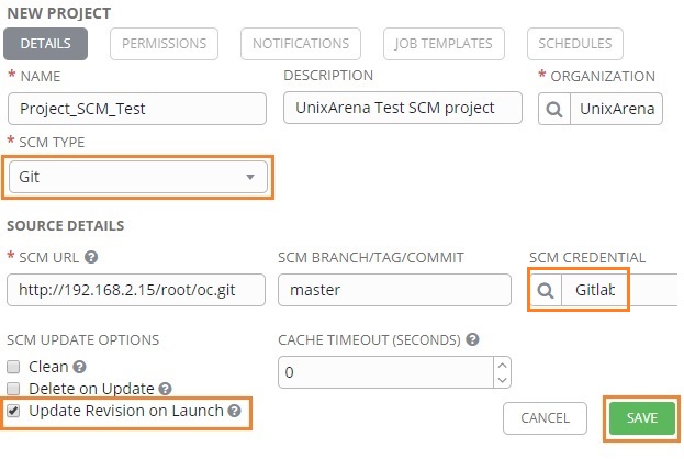 Git SCM project - Ansible AWX Tower Setup