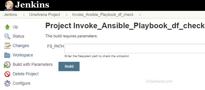 Jenkins Build job with Parameter - Ansible