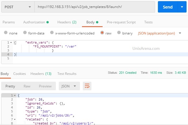 POST API - Ansible