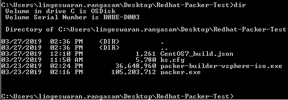 Packer VM build - RHEL - CentOS