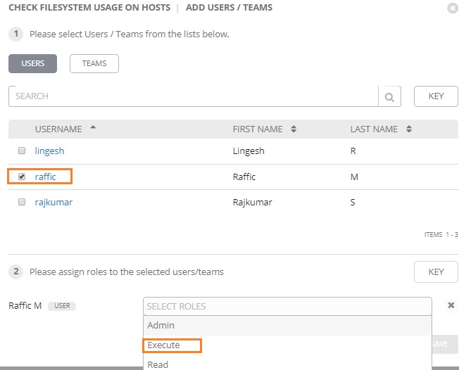 Provide AWX template access to specific user - Execute