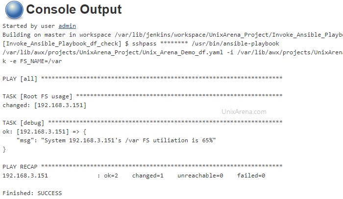 Ansible -Plain Jenkins console Output