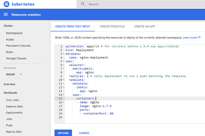 ngnix - Kubernetes Deployment file