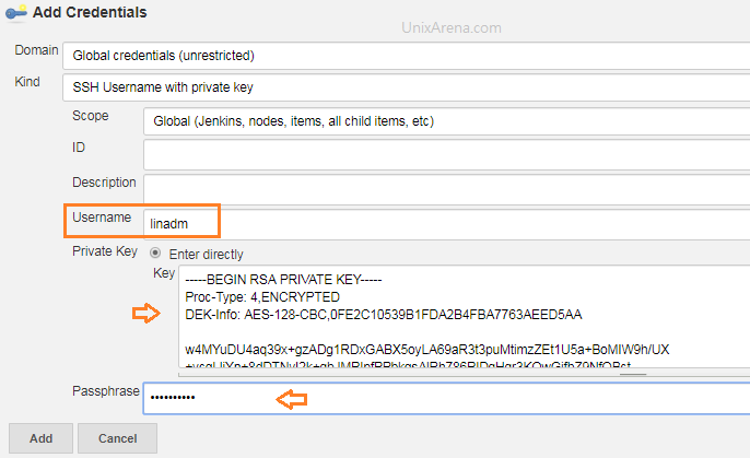 Jenkins Global Credential - Passphrase