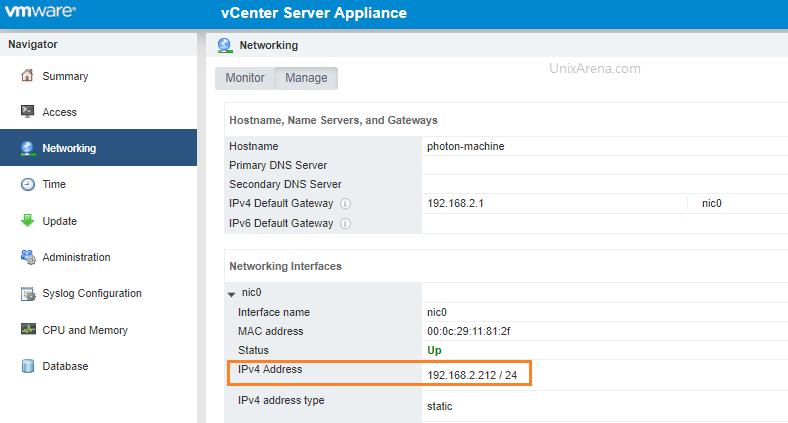After changing IP address - VCSA