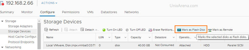 Mark the HDD as SSD - vSphere 6.5