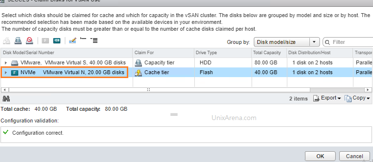 NVMe Disk List as Cache