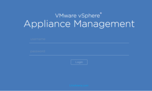 VMware vSphere Appliance Management - Login Page