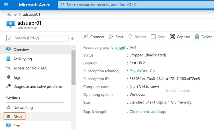 Azure instance - Disk Type