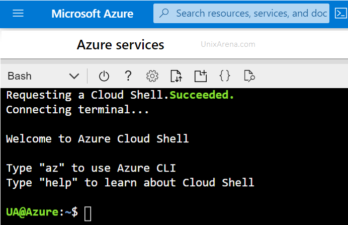 Azure Bash shell - Welcome