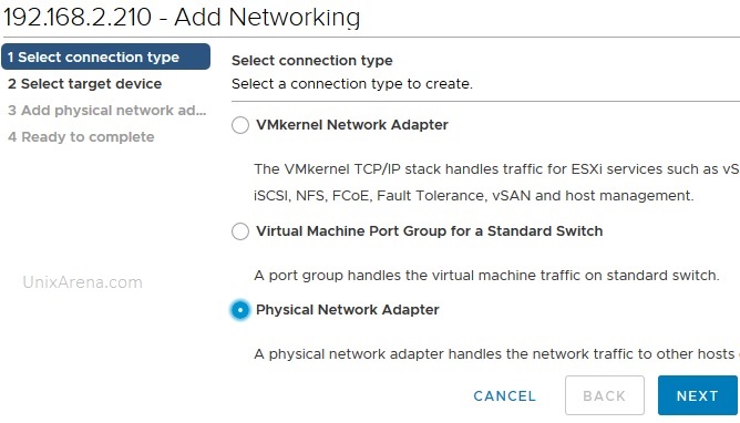 Select-Connection-Type-as-Physical-network-Adapter-vSS