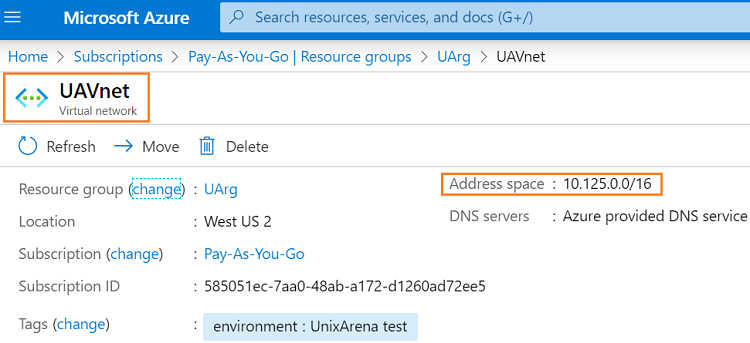 UAVnet - Test azure resource