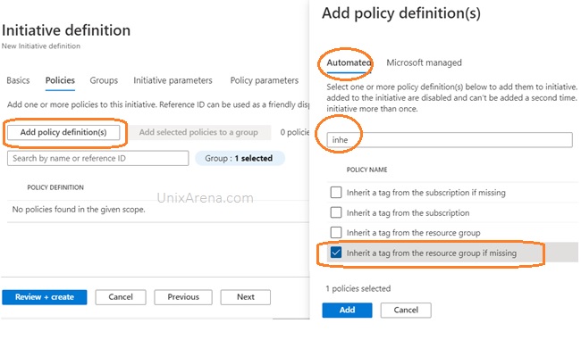 Add policy definition to initiative definition