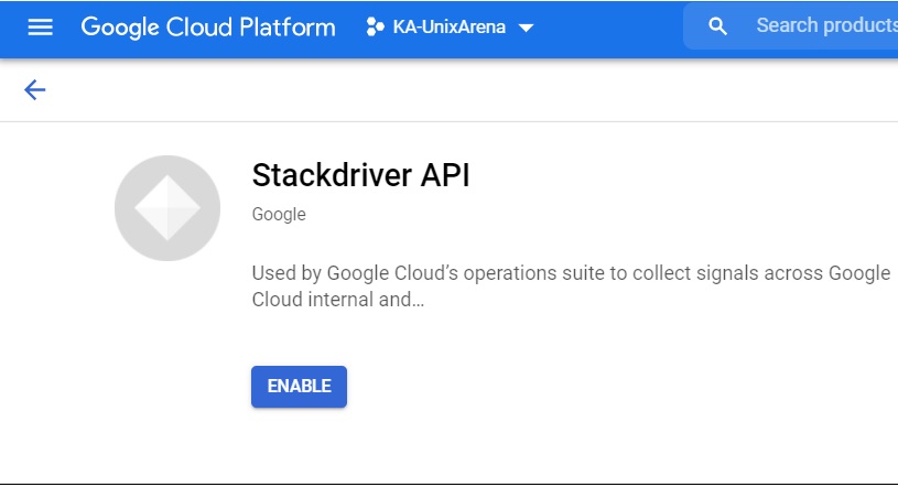 Enable Stackdriver API - GCP platform