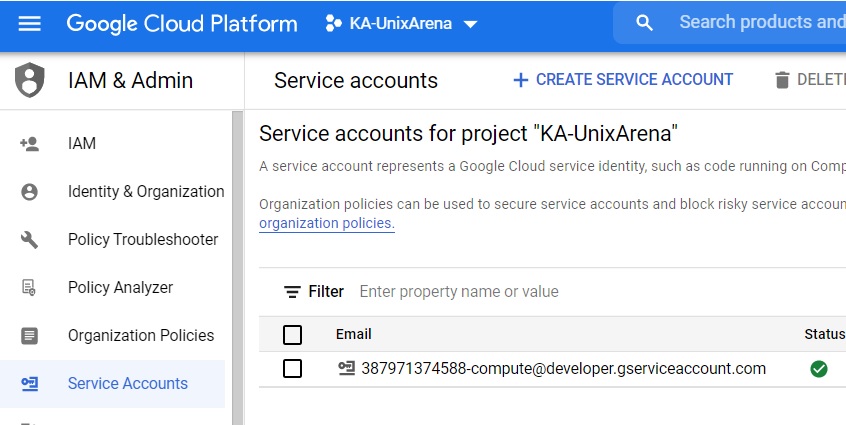 Service Account - GCP