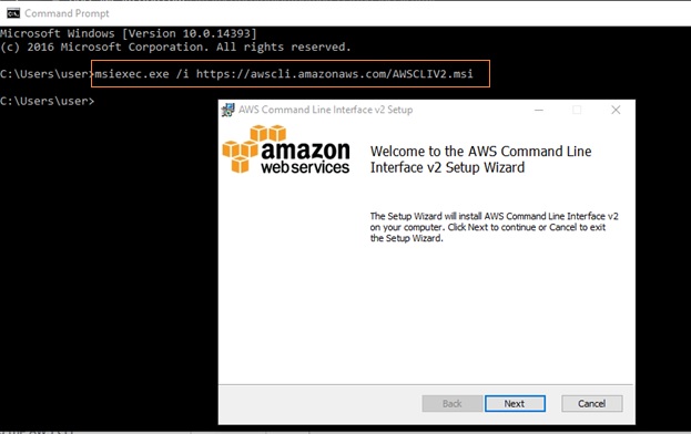 Install awscli using msiexec method