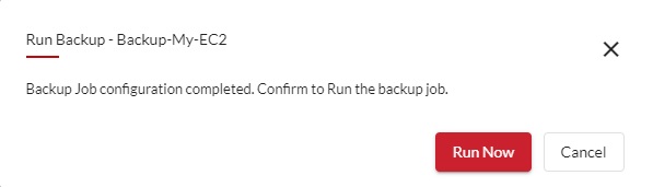 Confirm to Run the backup Job