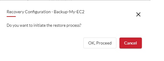 Initiate restore process - Vembu BDR - AWS EC2