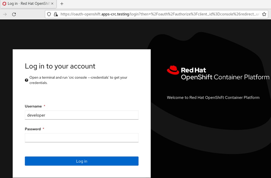 Red Hat Openshift console OCP4