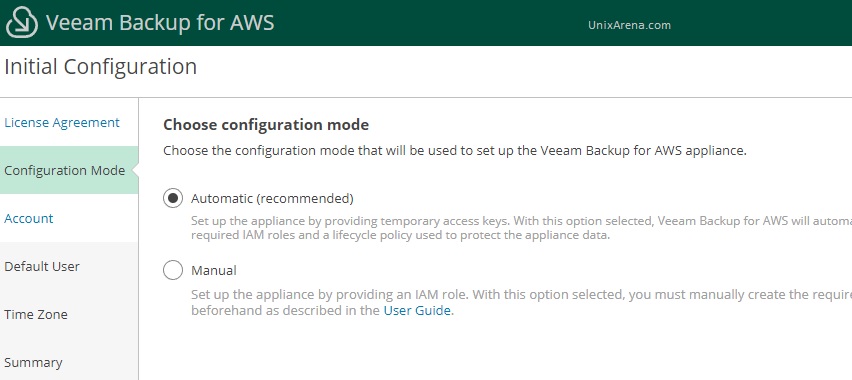 Configuration Mode - Veeam