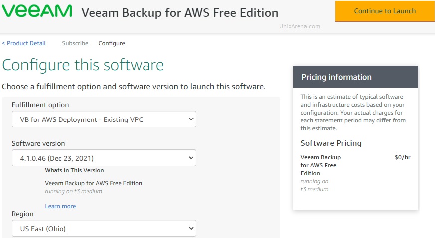 Configure Veeam Backup for AWS