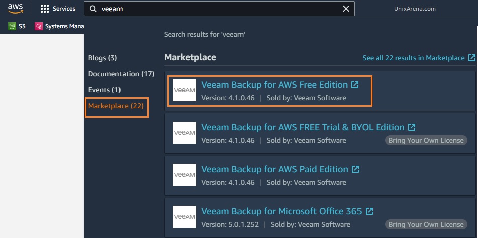 Veeam Backup for AWS Free Edition