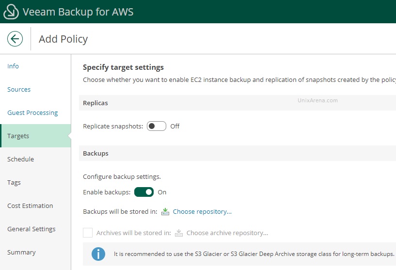 Configure Backup Settings - Choose Repository